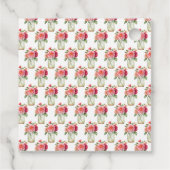 Roze Dahlias Mason Jar Verjaardagsfeest Bedankjes Labels (Achterkant)