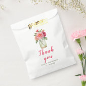 Roze Dahlias Mason Jar Verjaardagsfeest Bedankzakje (Gezegeld)