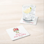 Roze Dahlias Mason Jar Verjaardagsfeest Kartonnen Onderzetters (Insitu)