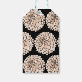 Roze Dahlias op label met zwarte achtergrond Cadeaulabel (Achterkant)