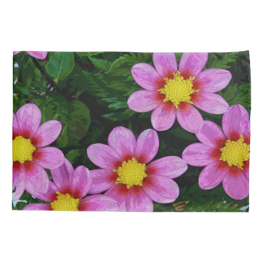 Roze Dahlias Pillowcase Kussensloop (Achterkant)