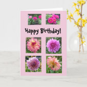 Roze dahlia's voor je verjaardag! kaart (Gele Bloem)