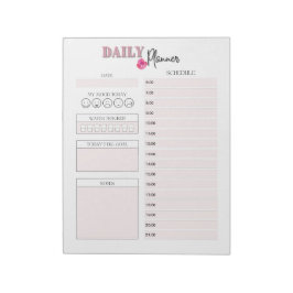 Roze Daily Planner-laptop Notitieblok