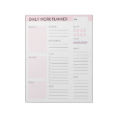 Roze Daily WorkPlanner-laptop Notitieblok (Linkerzijde)