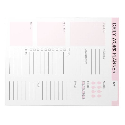 Roze Daily WorkPlanner-laptop Notitieblok (Voorkant)