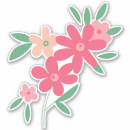 Roze Dainty Flower Motif Sticker