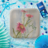 Roze Daises papieren platen Bordje (Feest)