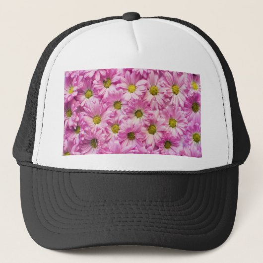 Roze Daises Trucker Pet (Voorkant)