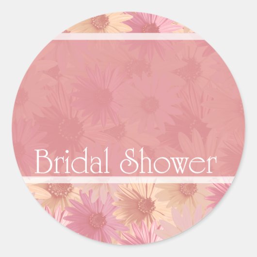 Roze Daises ~ vrijgezellenfeest Ronde Sticker (Voorkant)