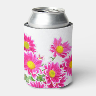Roze Daisies / Asters Bouquet + jouw ideeën Blikjeskoeler