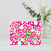 Roze Daisies / Asters Bouquet + jouw ideeën Briefkaart (Staand voorkant)