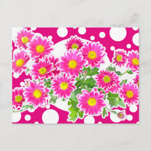 Roze Daisies / Asters Bouquet + jouw ideeën Briefkaart
