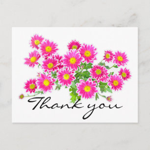 Roze Daisies / Asters Bouquet + jouw ideeën Briefkaart