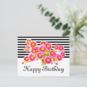 Roze Daisies / Asters Bouquet + jouw ideeën Briefkaart (Staand voorkant)