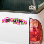 Roze Daisies / Asters Bouquet + jouw ideeën Bumpersticker (Op Truck)