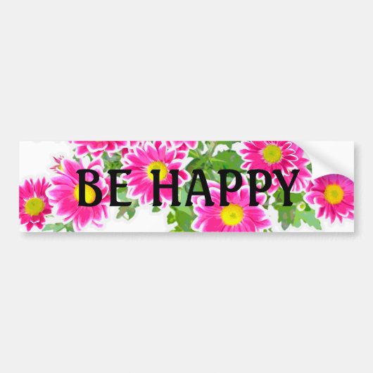Roze Daisies / Asters Bouquet + jouw ideeën Bumpersticker (Voorkant)