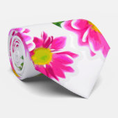Roze Daisies / Asters Bouquet + jouw ideeën Stropdas (Opgerold)