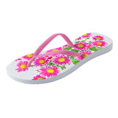 Roze Daisies / Asters Bouquet + jouw ideeën Teenslippers (Schuin)