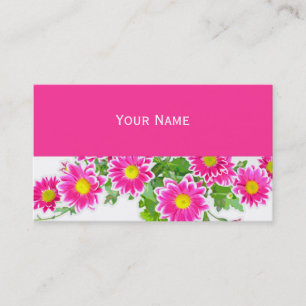 Roze Daisies / Asters Bouquet + jouw ideeën Visitekaartje