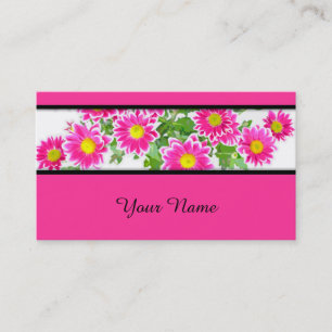 Roze Daisies / Asters Bouquet + jouw ideeën Visitekaartje