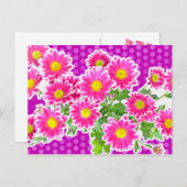 Roze Daisies / Asters Bouquet & Stippen + jouw ide Briefkaart (Voorkant / Achterkant)