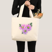Roze Daisies Bag Grote Tote Bag (Voorkant (product))