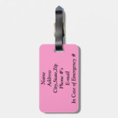 Roze Daisies_ Bagagelabel (Achterkant verticaal)