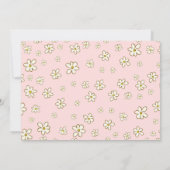 Roze Daisies Ballonnen Sommige Konijntje 1e Verjaa Kaart (Achterkant)