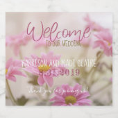 Roze Daisies Bierfles Label Romantische bloemen Bier Etiket (Enkel label)