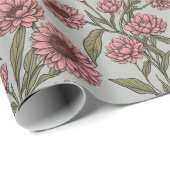  Roze Daisies Bloem Botanische Tuin Cadeaupapier (Rol Hoek)