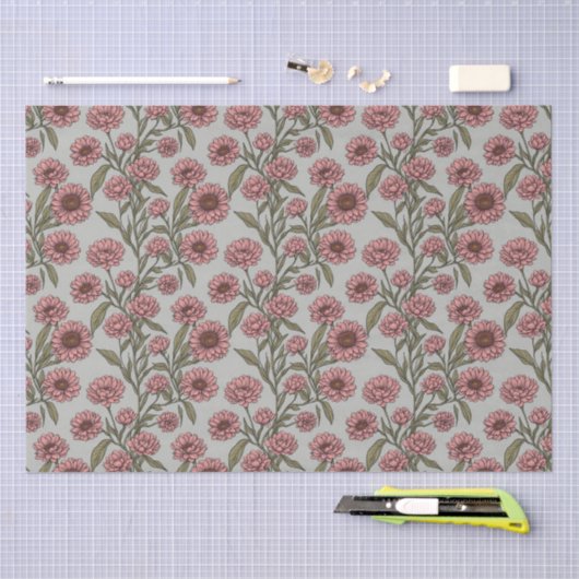  Roze Daisies Bloem Botanische Tuin Tissuepapier (Craft)