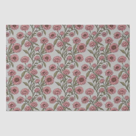  Roze Daisies Bloem Botanische Tuin Tissuepapier (Voorkant)