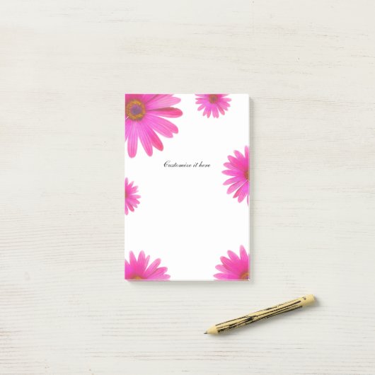 Roze Daisies Bloemen Daisy Elegant Country Spring Post-it® Notes (Op bureau)