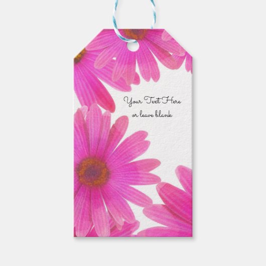 Roze Daisies Bloemen Daisy Elegant Custom Favor Cadeaulabel (Voorkant)