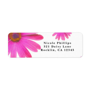 Roze Daisies Bloemen Daisy Rustieke Feestuitnodigi Etiket