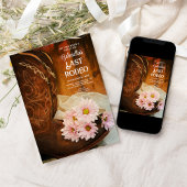 Roze Daisies Boots Last Rodeo Bachelorette Party Kaart