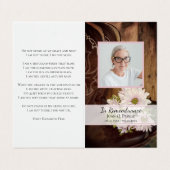 Roze Daisies Cowboy Boots Begrafenis Gebed Visitekaartje (Buitenkant ongevouwen)