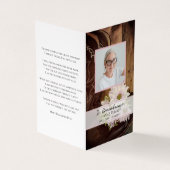 Roze Daisies Cowboy Boots Begrafenis Gebed Visitekaartje (Buitenkant)