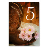 Roze Daisies Cowboy Boots country Western Wedding Kaart (Achterkant)