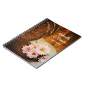 Roze Daisies Cowboy Boots country Western Wedding Notitieboek (Linkerzijde)