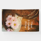 Roze Daisies Cowboy Boots country Western Wedding Spandoek (Horizontaal)