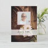 Roze Daisies Cowboy Boots Westerne begrafenisdiens Programmakaart (Staand voorkant)