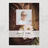 Roze Daisies Cowboy Boots Westerne begrafenisdiens Programmakaart (Voorkant)