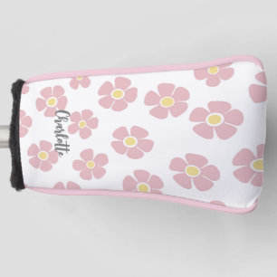 Roze Daisies Dames Golfkop Hoesje Golfheadcover
