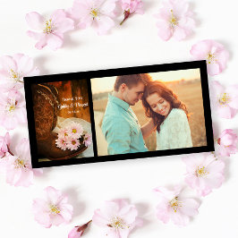 Roze Daisies en Cowboy Boots Wedding Dank je Bedankkaart