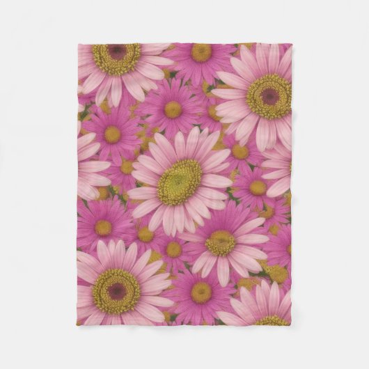 Roze Daisies Fleece Deken (Voorkant)