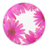 Roze Daisies Floral Daisy Elegant Land Rustin Keramische Knop (Voorkant)