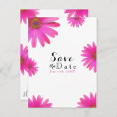 Roze Daisies Floral Daisy Elegant Save the Date Aankondigingskaart (Voorkant / Achterkant)