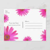 Roze Daisies Floral Daisy Elegant Save the Date Aankondigingskaart (Achterkant)