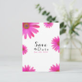 Roze Daisies Floral Daisy Elegant Save the Date Aankondigingskaart (Staand voorkant)